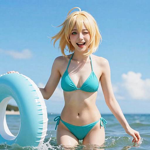 Aether Genshin Sunlit Underwater Pool Portrait