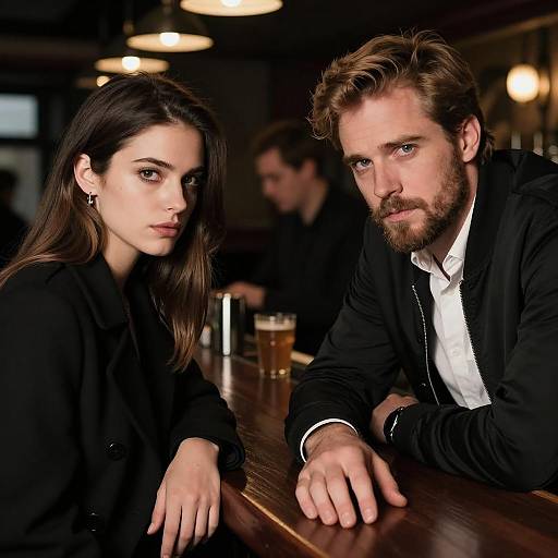 Intimate Encounter in a Dim Bar