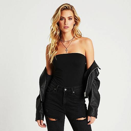 Edgy Blonde Woman Fashion Portrait