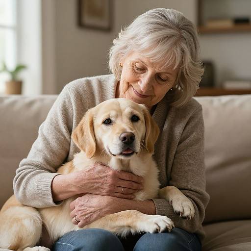 Timeless Love Between Woman and Dog