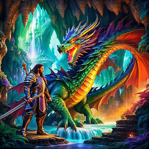 Valiant Knight with Majestic Dragon Valiant Knight with Majestic Dragon