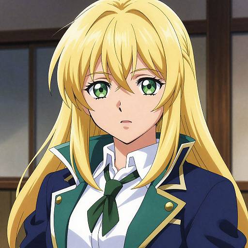 Anime Style Blonde School Girl Illustration