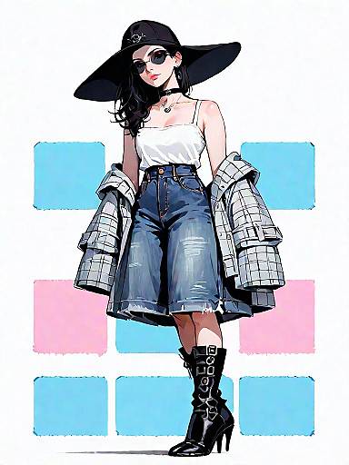 Stylish Woman in Casual Streetwear Outfit