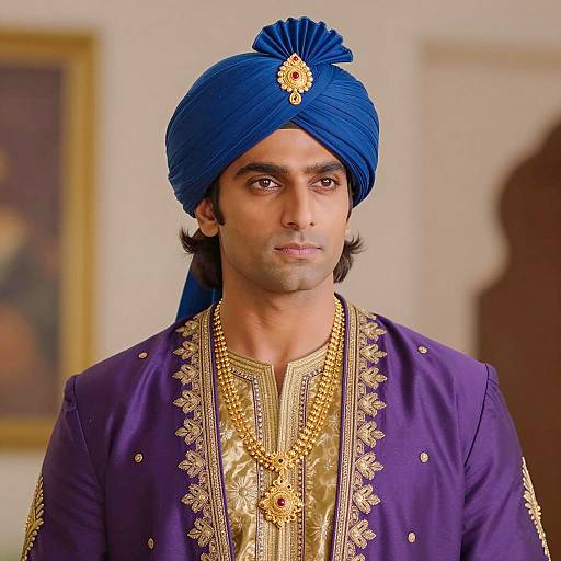 Regal Male Aladdin Costume Portrait