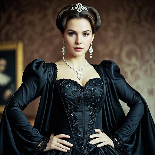 Woman in Elegant Phantom Opera Costume