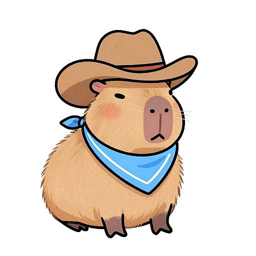 Whimsical Pastel Capybara Cartoon