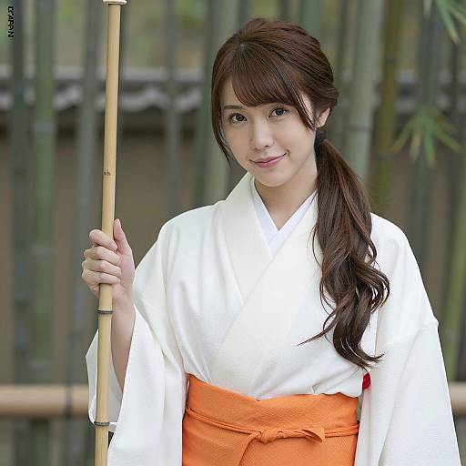 Smiling Asian Woman in Traditional Attire