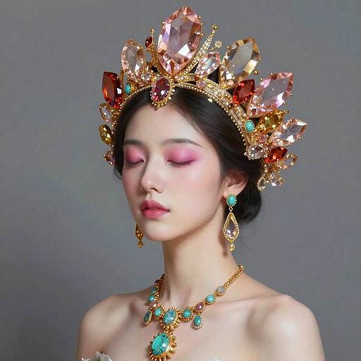 Ethereal Crystal Headdress Portrait