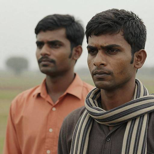 Serious Expression of Two Indian Men Outdoors