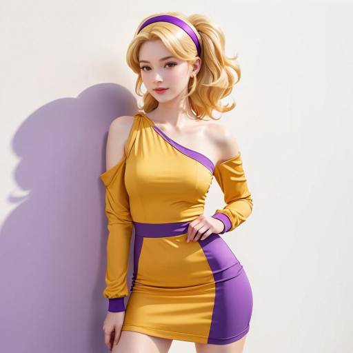Confident Sport Icon with Purple Dress Confident Sport Icon with Purple Dress