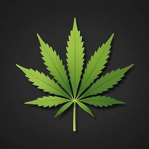 Minimal Green Cannabis Leaf Illustration