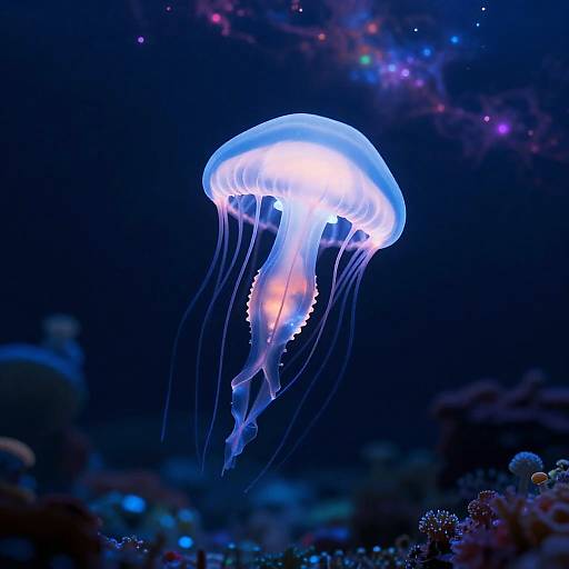 Bioluminescent Jellyfish Cruiser Scene