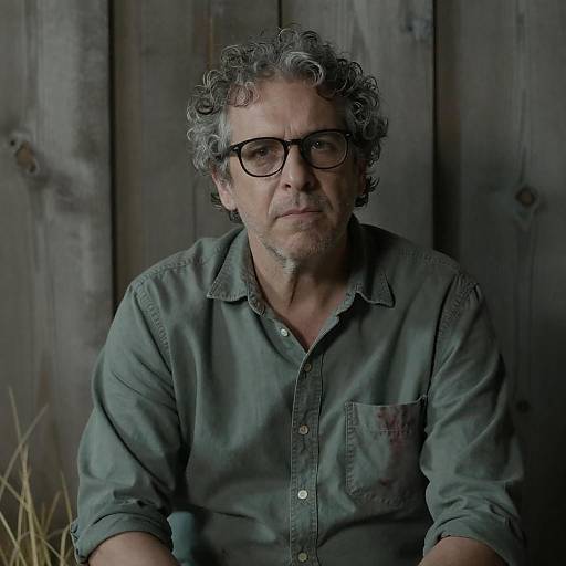 Middle-Aged Man in Dimly Lit Setting