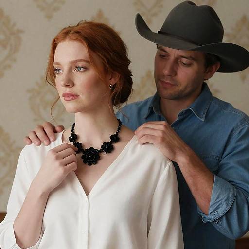 Intimate Couple Portrait with Floral Details