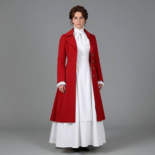 Victorian Woman in Red Coat