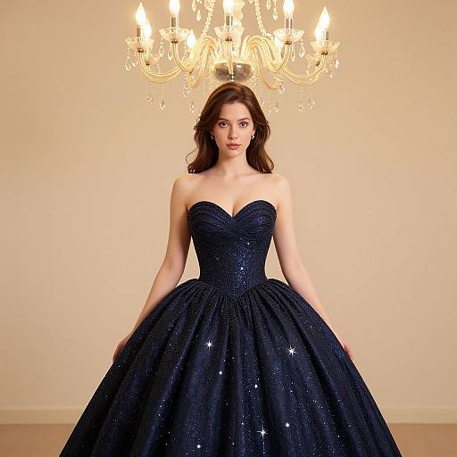 Elegant Starry Ball Gown Portrait