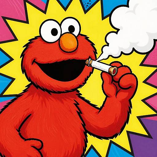 Elmo in Bold Pop Art Style