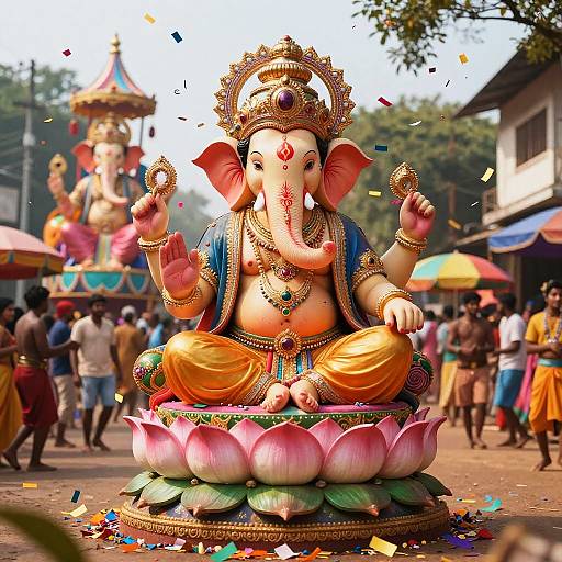 Surreal Lord Ganesha Festival Scene