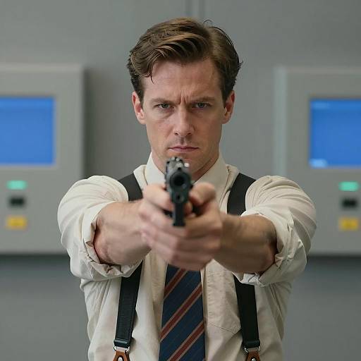 Serious Man with Futuristic Devices