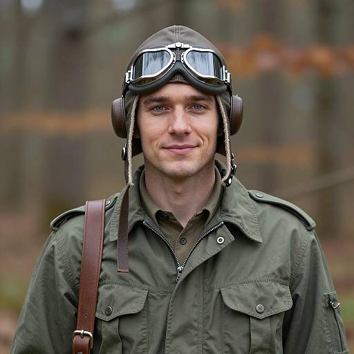 Young Man Hunter Costume in Forest