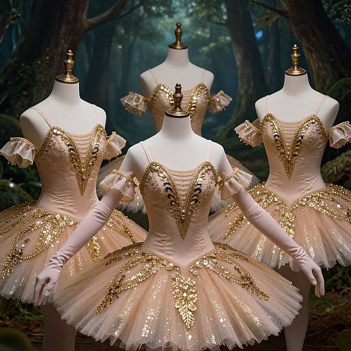 Märchenhafte Balletttänzerin im Wald