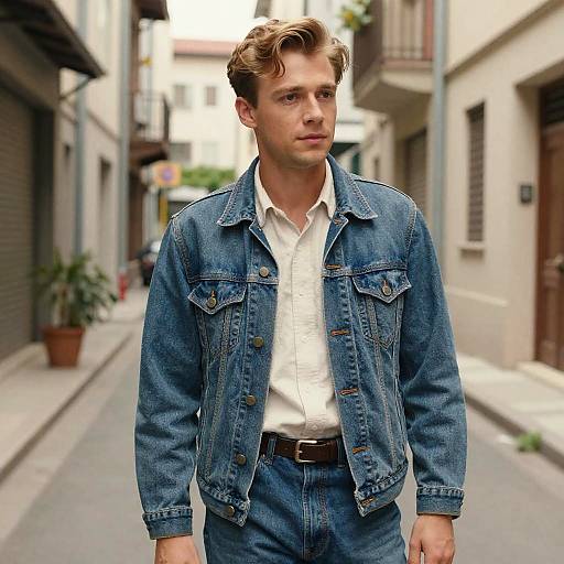 Vintage Style Man on City Street