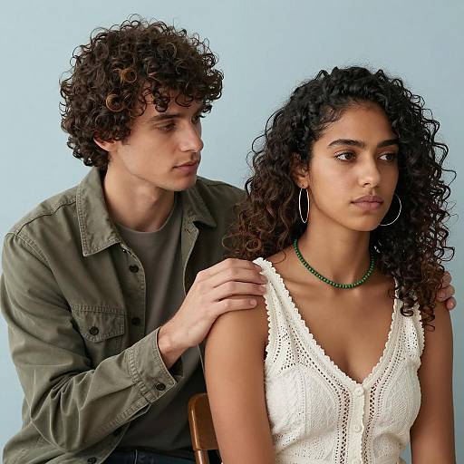 Concerned Man Comforting Woman