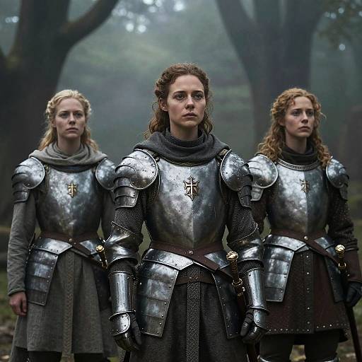 Stoic Women in Misty Medieval Forest