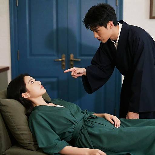 Mysterious Encounter in a Dim Room