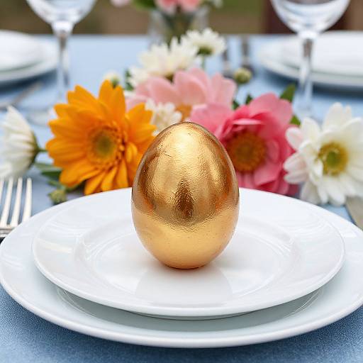 Elegant Golden Egg with Floral Decor