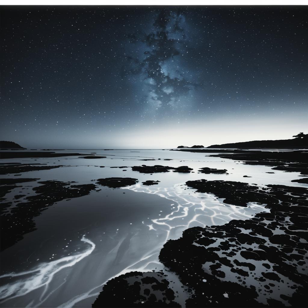 Ethereal Midnight Tidepools and Sea Stars