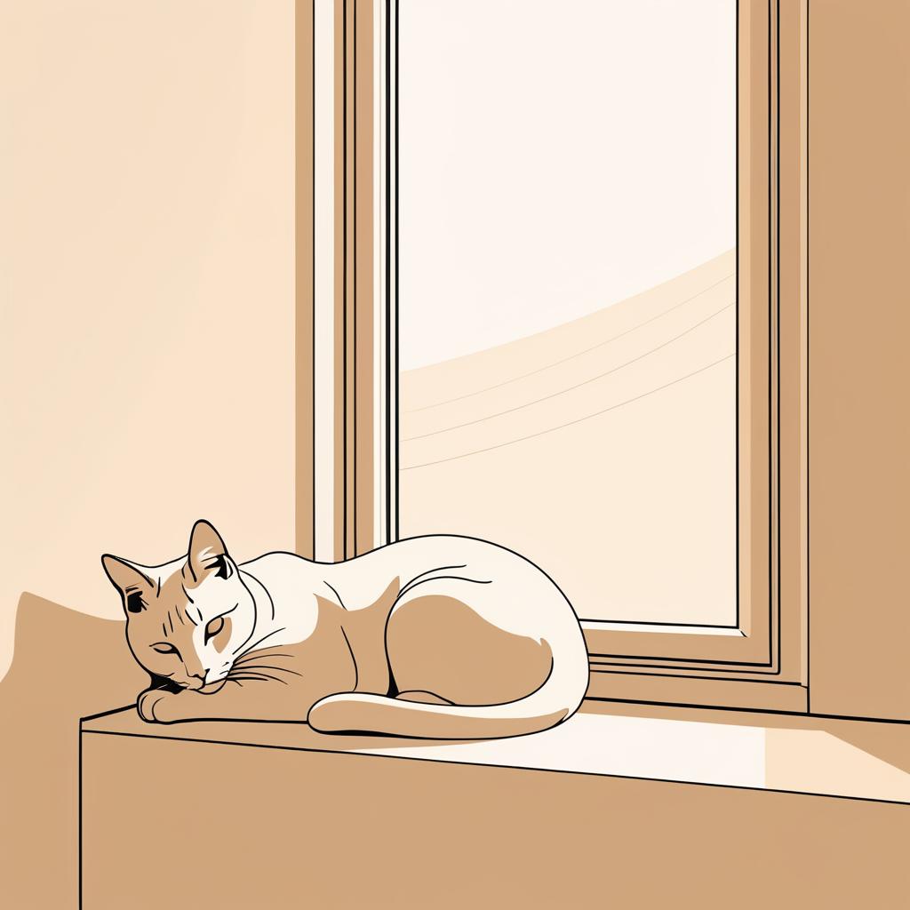 Elegant Minimalist Cat Line Art