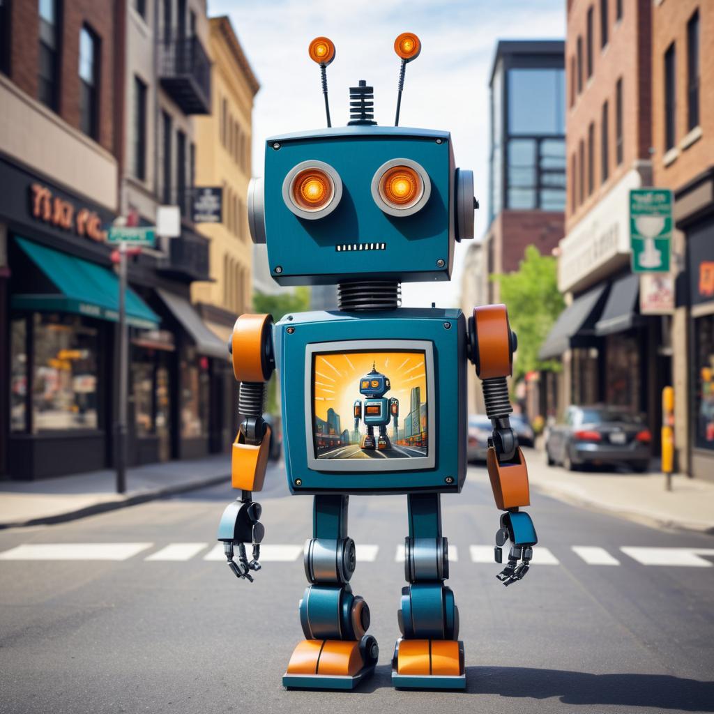 Casual Robot in Urban Street Scene