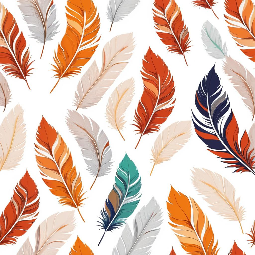 Warm-Colored Feather Fabric Design