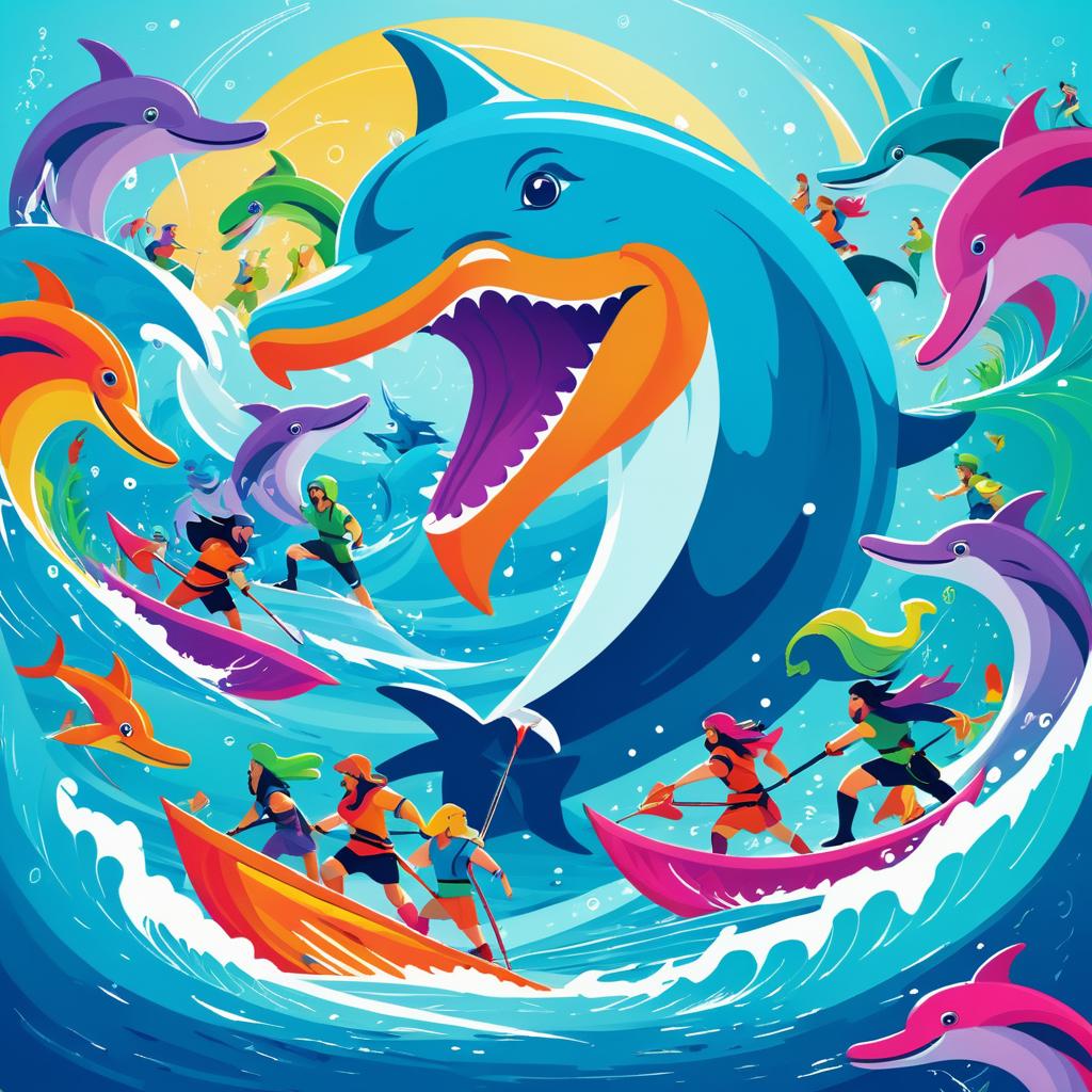 Adventurers vs. Cartoon Dolphin Showdown