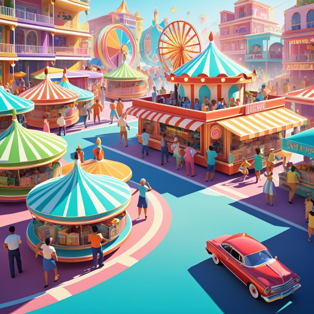 Lively Carnival Scene in Photorealistic Style