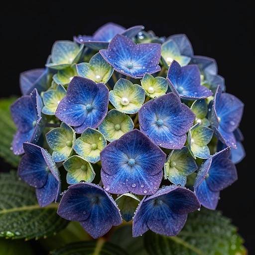 Velvet Hydrangea Dewdrop Macro Study