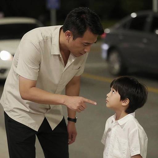 Nighttime Bonding: Man and Boy Photograph