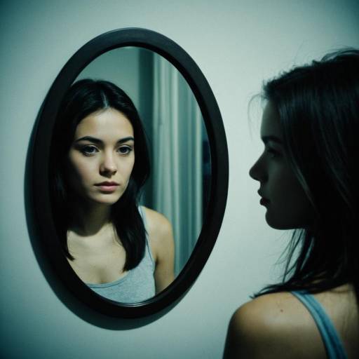 Reflective Portrait of Woman in Mirror