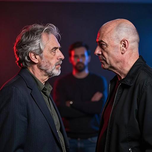 Intense Exchange: Middle-Aged Men Portrait