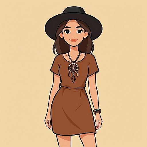 Bohemian Woman in Relaxed Dress