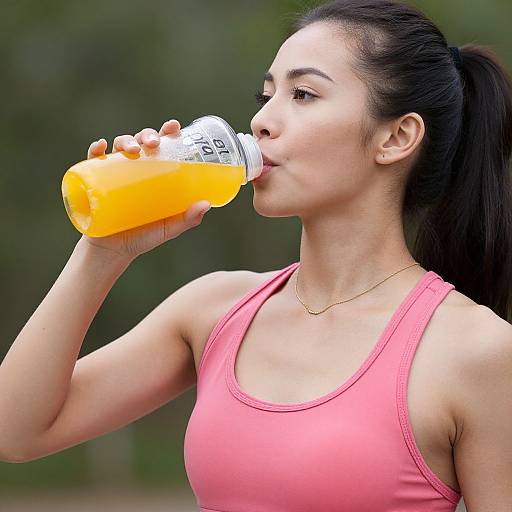 Athletic Woman with Orange Sports Drink
