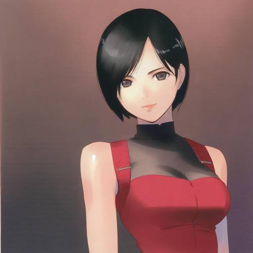 Illustration of Ada wong, resident evil in the style of Ueda ryou