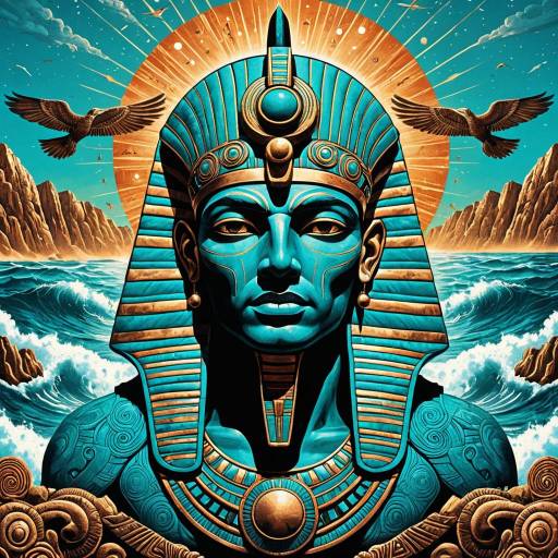 Psychedelic Pharaoh with Horus Sky God