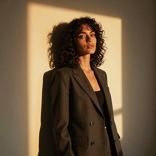 Confident Woman in Dramatic Lighting