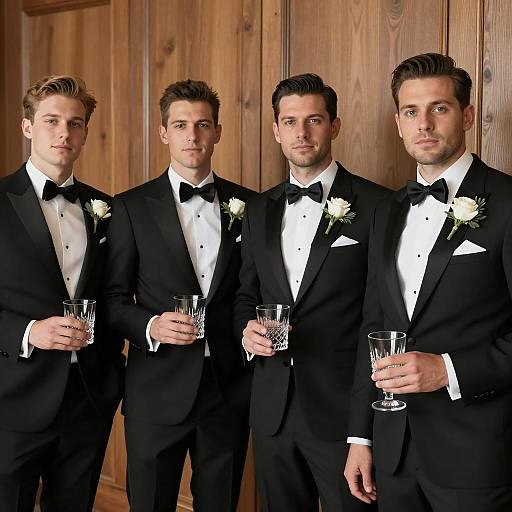 Elegant Men in Tuxedos Portrait