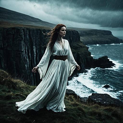 Banshee on Stormy Cliffside