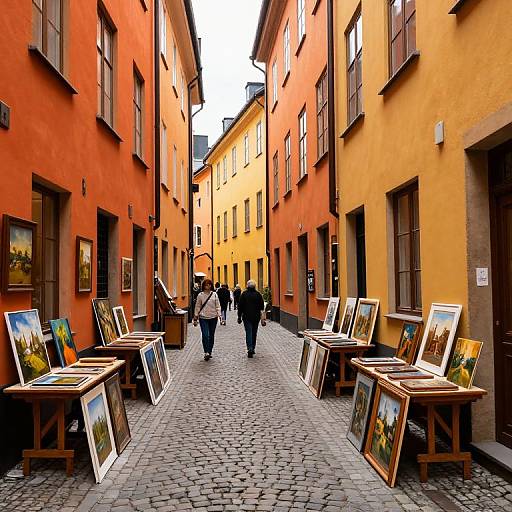 Vibrant Alleyway Art Market
