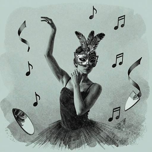 Petite Dancer with Surreal Ink Texture