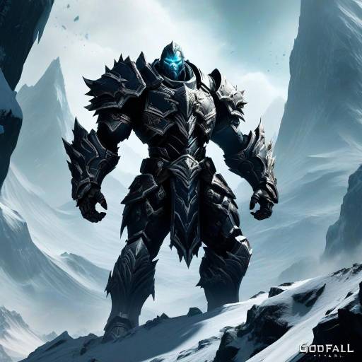 Armored Warrior in Snowy Mountains